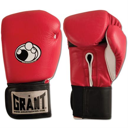 Red Leather Hook and Loop Gloves